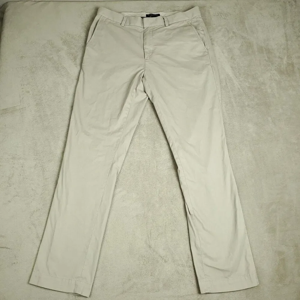 Banana Republic Aiden Chino Pants Mens 32x32 Beige Khaki Regular Fit Casual